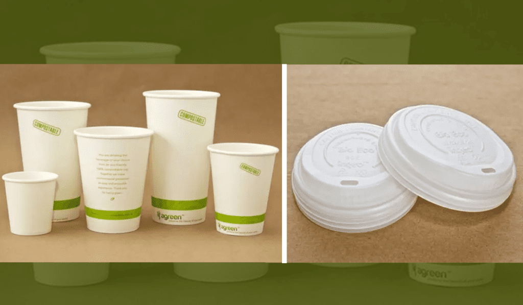 Pouring Drinks in Paper Cups with Lids